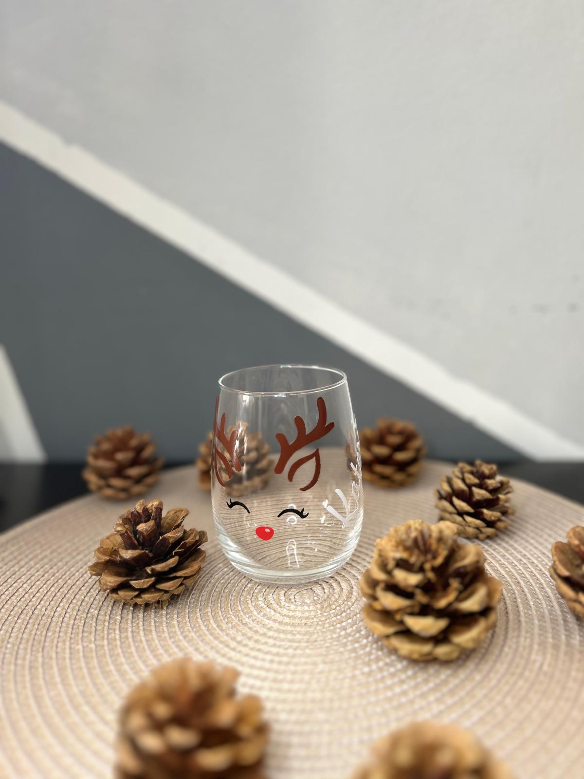 Bicchieri Natale Renna Personalizzati
